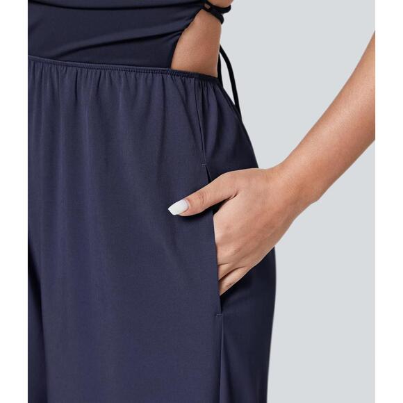 NWT Halara Breezeful™ Lace Up Pocket Quick Dry Casual Jumpsuit Size Large - Picture 7 of 9